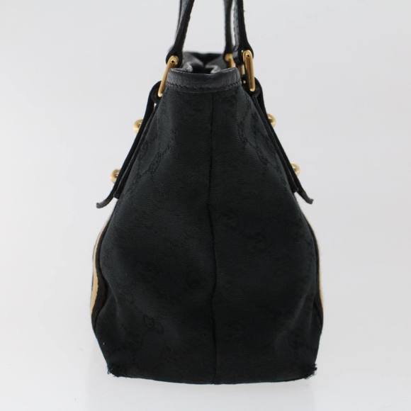 GUCCI GG Canvas Sherry Line Hand Bag Black White 139261 Auth 50162 - Picture 4 of 16